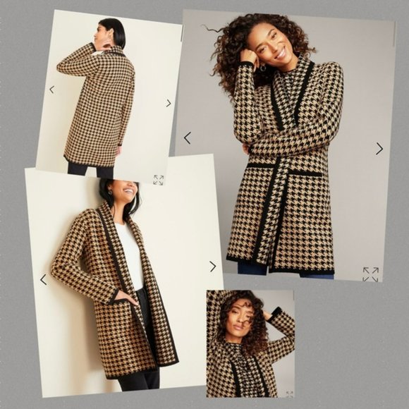 Ann Taylor Sweaters - Ann Taylor Houndstooth Long Cardigan Sweater XXL